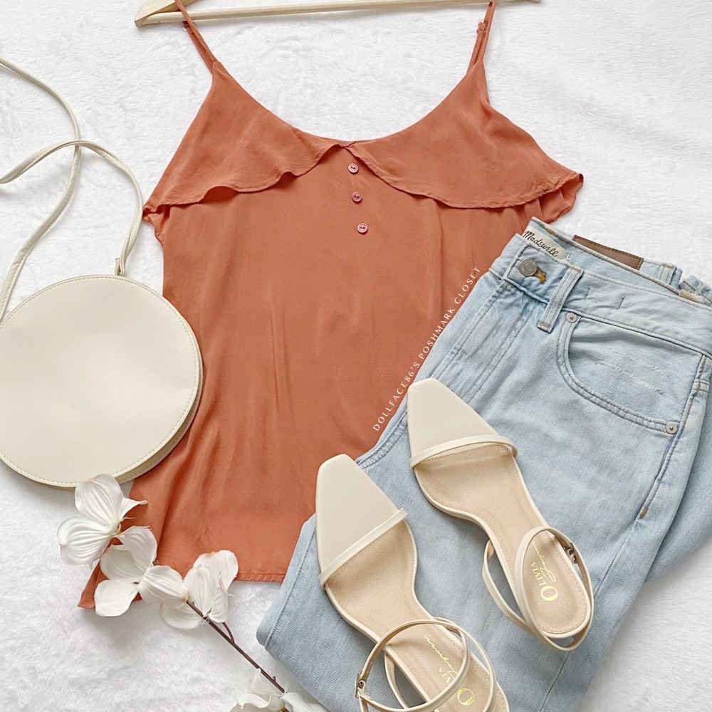 (PRICE FIRM) Flounce RuffleTank Top